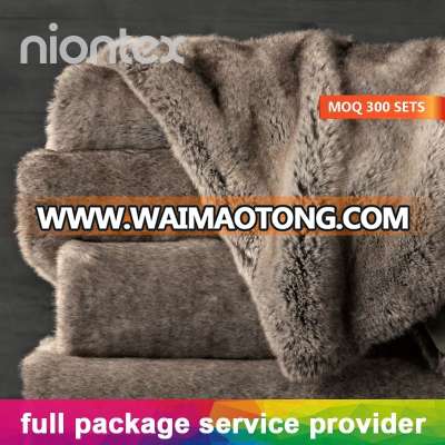 Luxury Faux Fur Wolf Bed Blanket Throw for Wholesale with Full Package Service