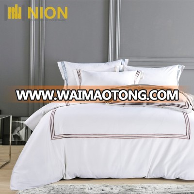 600 Thread Count Supreme Quality Classic Hotel Bed Sheet with Embroidery Hotel Linen