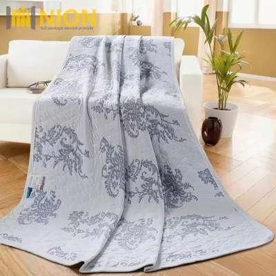 100 Cotton Knit Jacquard Pattern Eastern Style Jersey Blanket